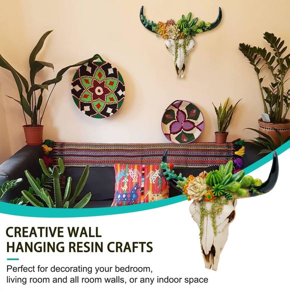 Rustic Western Home Decor - Tribal Wall Decor Western Long Horn Bull Skull🦈 - Picture 2 of 9